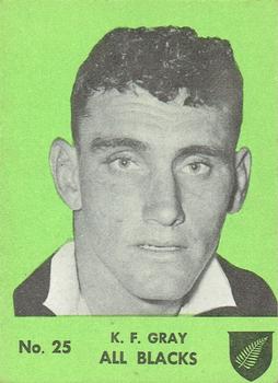 1968 Playtime Rugby Gum Famous Rugby Players - Green #25 Ken Gray Front